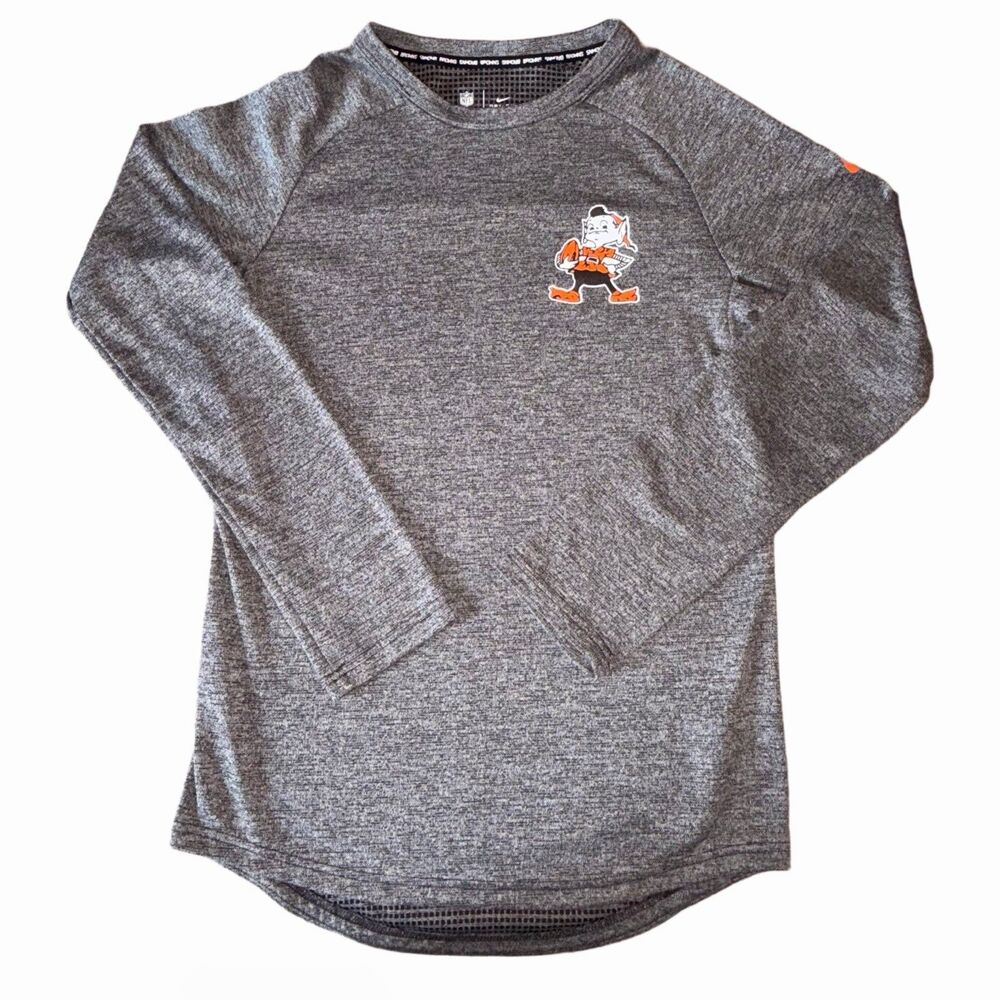 Nike Dri Fit Cleveland Browns Long Sleeve Shirt Brownie The Elf Men's Small